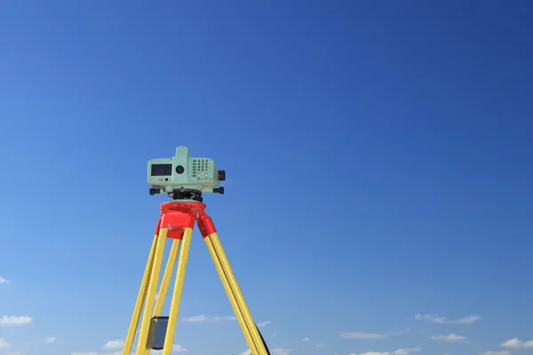 stock image Geodesist taking measurement