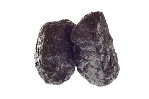 Beyaz izole kömür parçaları — Stok fotoğraf