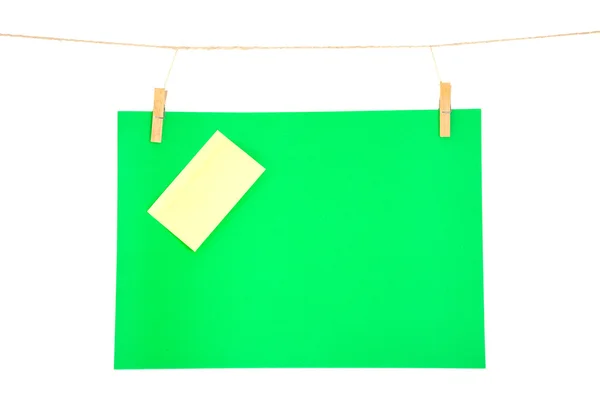Feuille de papier vert et jaune — Photo