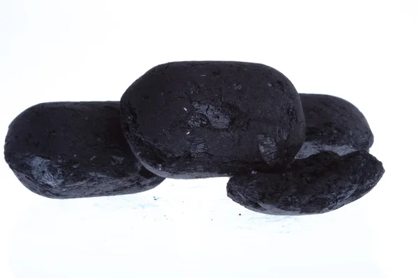 Izole kömür, karbon nuggets — Stok fotoğraf