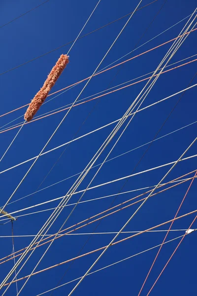 ワイヤー ロープの細部、船の談合 — ストック写真