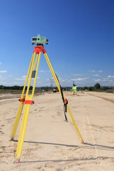 stock image Geodesist taking measurement