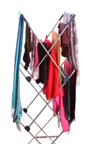 Secador de roupa isolado em branco — Fotografia de Stock