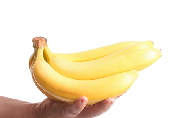 Bananes en grappe isolées sur fond blanc — Photo