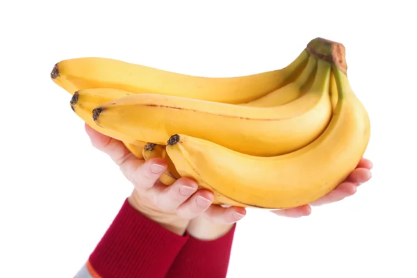 Kiść bananów na białym tle — Zdjęcie stockowe