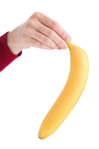 Banan izolowany na białym tle — Zdjęcie stockowe