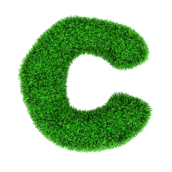 Grass letter C — Stock Photo, Image