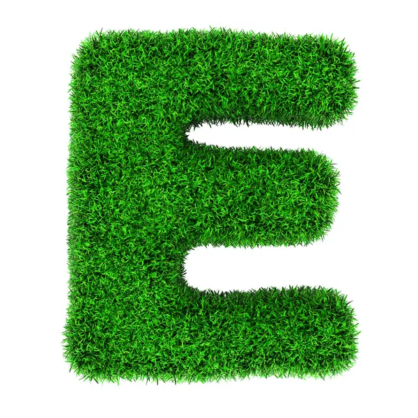 Grass letter E — Stock Photo, Image