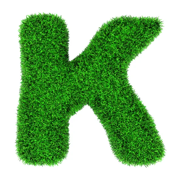 Grass letter K — Stock Photo, Image