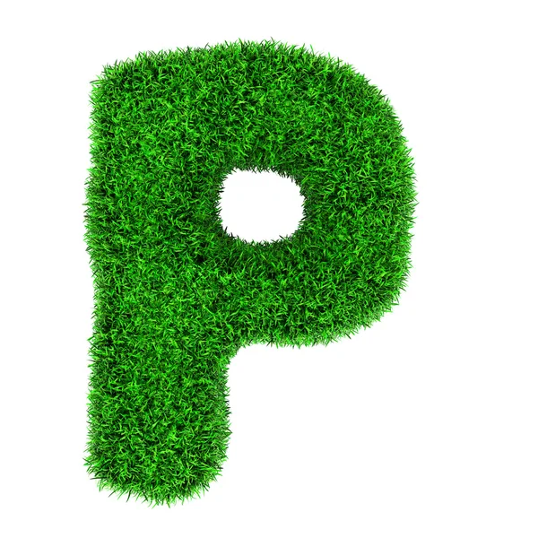 Grass letter P — Stock Photo, Image