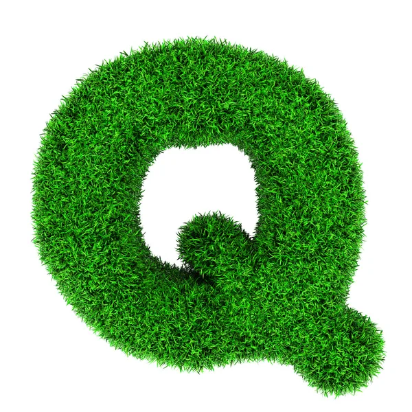 Grass letter Q — Stock Photo, Image