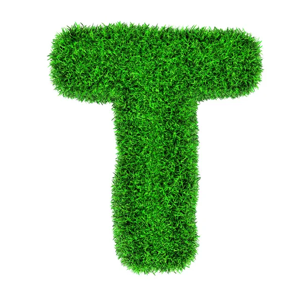 Grass letter T — Stock Photo, Image