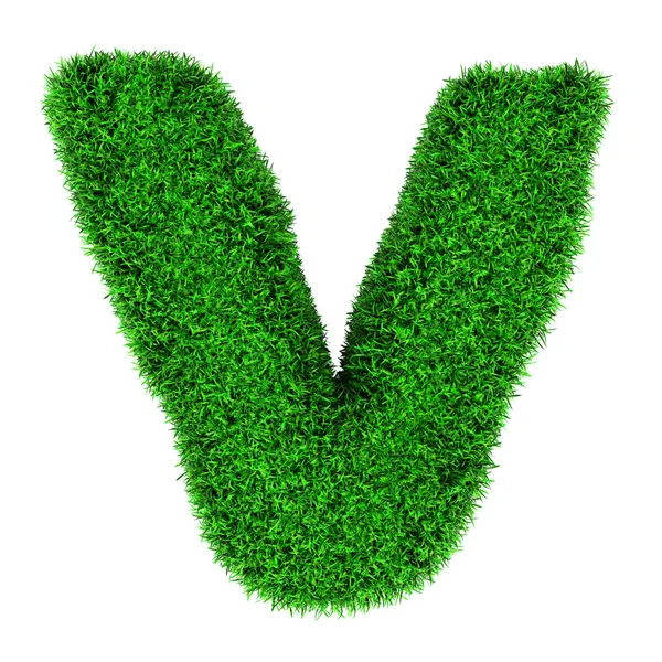Grass letter V — Stock Photo, Image