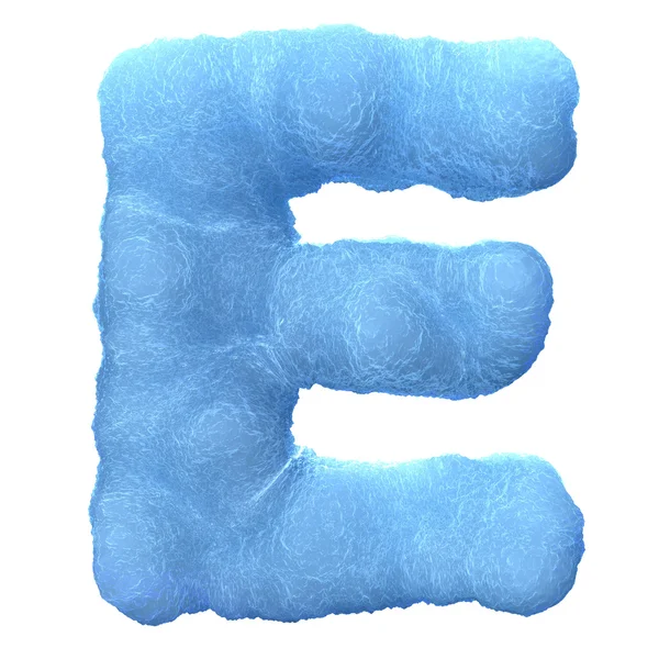 Ice letter E — Stock Photo, Image