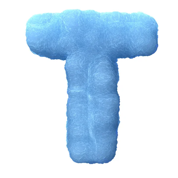 Ice letter T — Stock Photo, Image