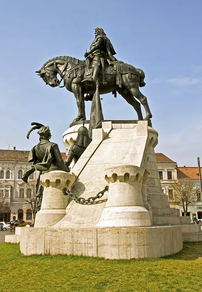La statua del re Mattia Corvino — Foto Stock