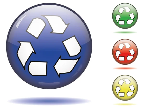 Recycling button — Stock Vector