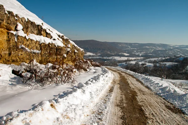 Eine Serpentine im Winter — Stockfoto