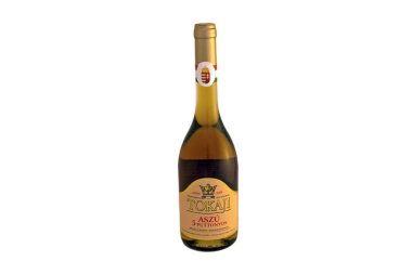 A bottle of Hungarian Tokaji wine isolated on white clipart