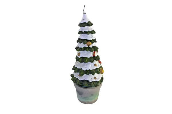 Svíčka ve tvaru vánoční stromeček — Stock fotografie