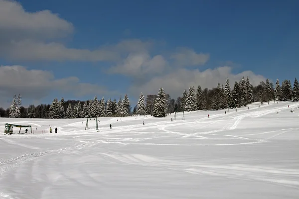 Widok na stok narciarski — Zdjęcie stockowe