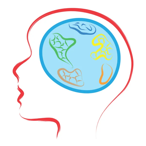 Monde cerveau humain — Image vectorielle