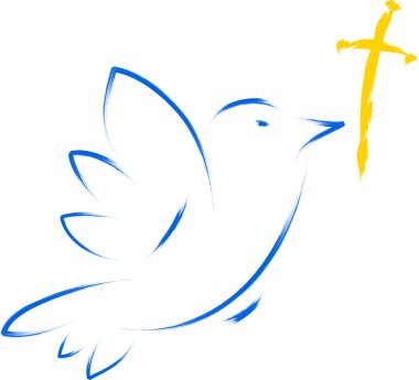 Dove with cross clipart