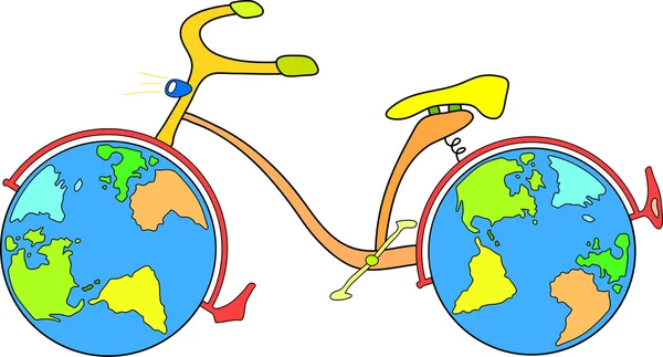 Mundo de la bicicleta — Vector de stock