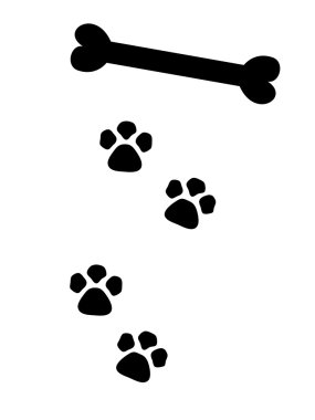 Paws and bone clipart