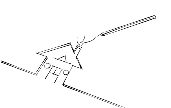 Tekening van een huis — Stockfoto