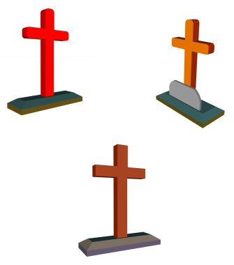 Grave cross set clipart