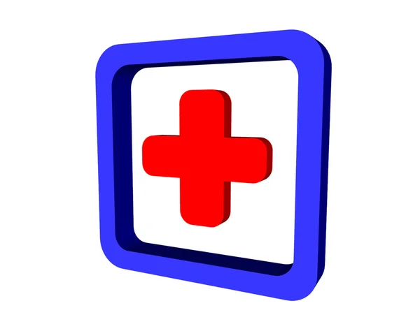 赤い十字ボタン — ストック写真