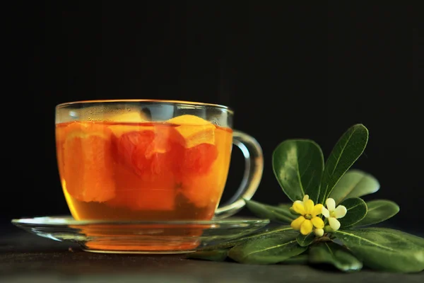 Forró tea a virág — Stock Fotó