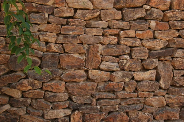 Мощеная каменная стена — стоковое фото