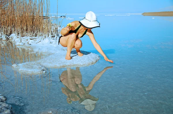 In the salty Dead Sea shore — Stock Photo, Image
