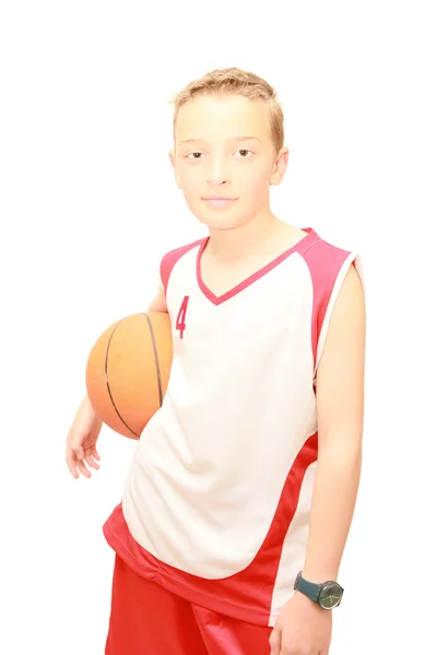 Esportista com o basquete — Fotografia de Stock
