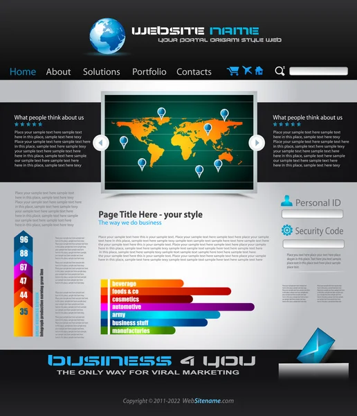 Sitio web - Diseño elegante para presentaciones empresariales . — Archivo Imágenes Vectoriales