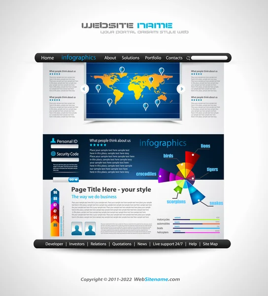 Website - elegant ontwerp voor zakelijke presentaties. — Stockvector