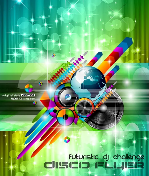 Background for music international disco event — Stock Vector