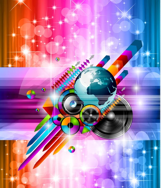 Contexte de la musique événement disco international — Image vectorielle