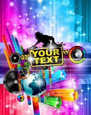 Background for music international disco event clipart
