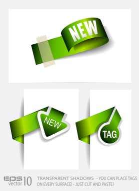 Original Style Green Eco Paper Tags clipart