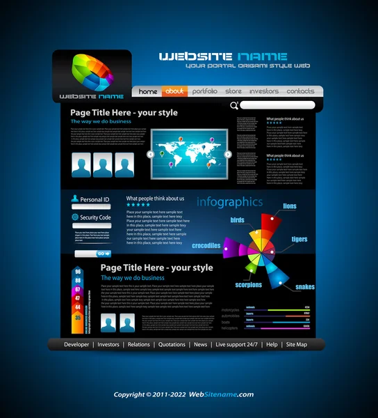 Strona internetowa - elegancki design dla biznesu — Wektor stockowy