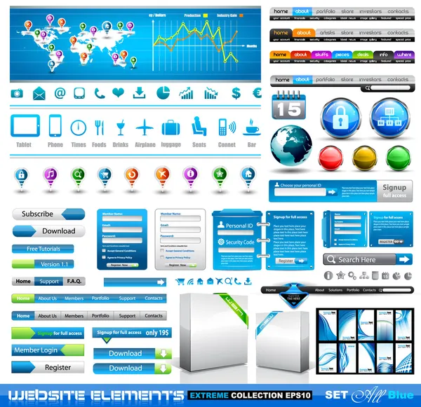 Premium-Infografiken und Web-Zeug-Master-Sammlung — Stockvektor