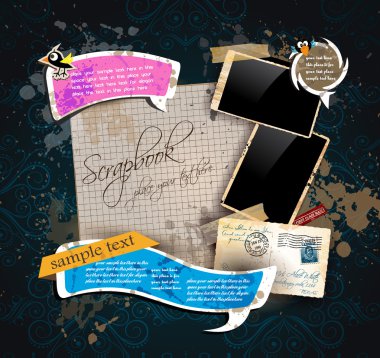 Vintage scrapbook composition clipart