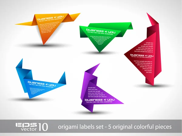Origami üçgen tarzı konuşma afiş . — Stok Vektör