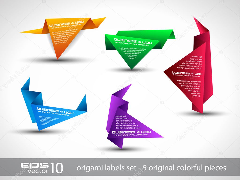 Origami triangle style speech Banner .