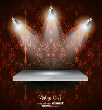 Shelf with 3 LED spotlights clipart