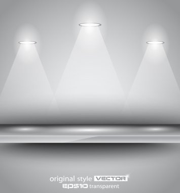 Shelf with 3 LED spotlights clipart