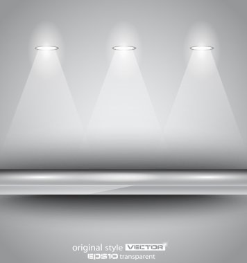 Shelf with LED spotlights clipart